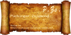 Puchinger Zsigmond névjegykártya
